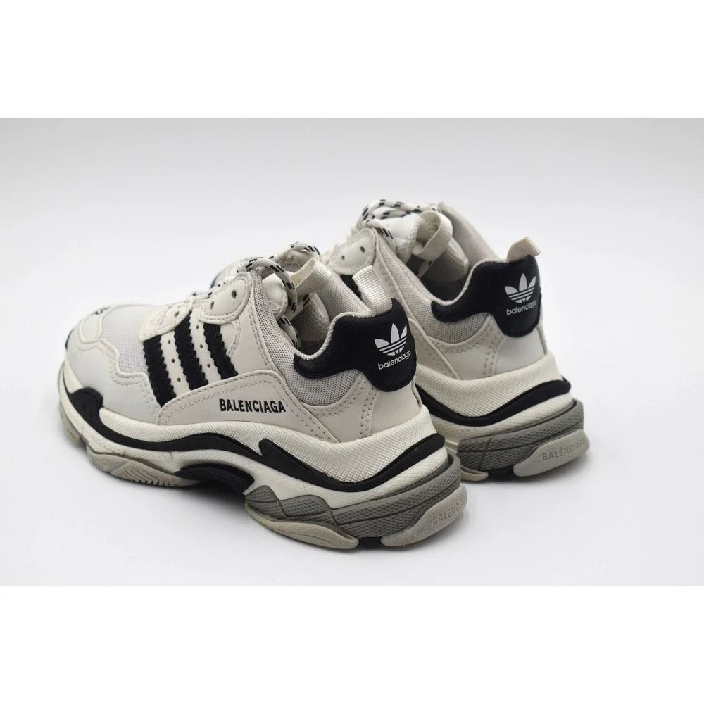 Balenciaga adidas Triple S Kids White Black Sneakers Size 1 32 712818 BoxDustBag